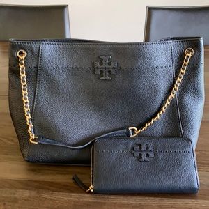 Tory Burch black purse & wallet set